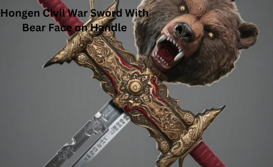 hongen civil war sword with bear face on handle