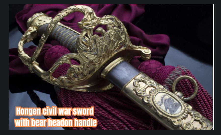 hongen civil war sword with bear face on handle