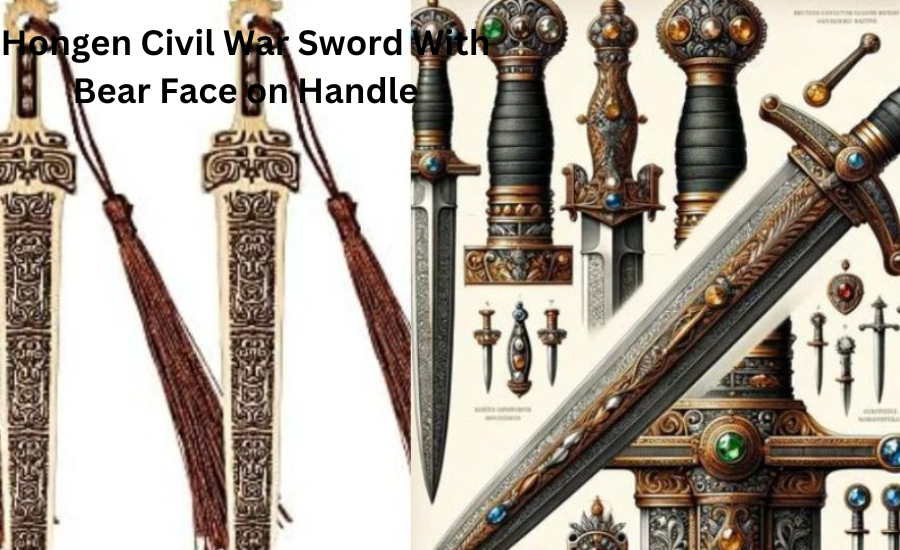 hongen civil war sword with bear face on handle